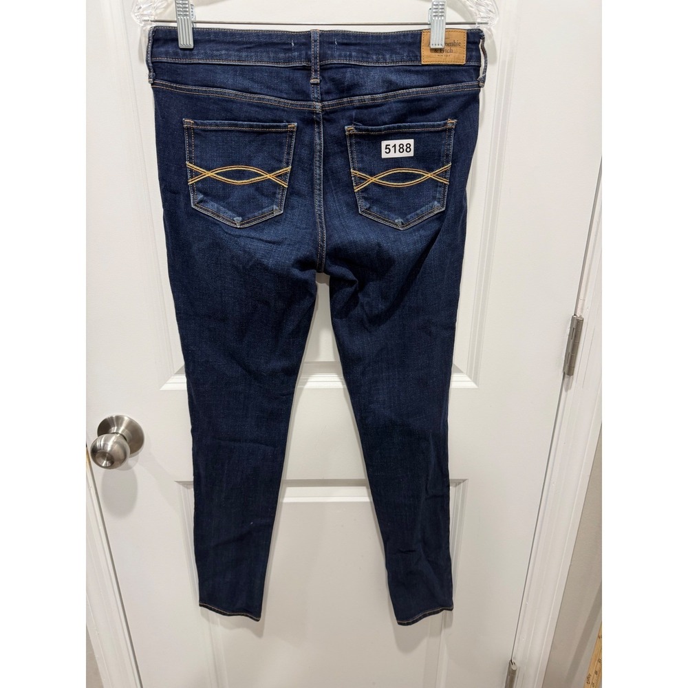 Abercrombie & Fitch Womens Skinny Jeans Stretch Denim Dark Wash Blue 6S - Picture 5 of 7